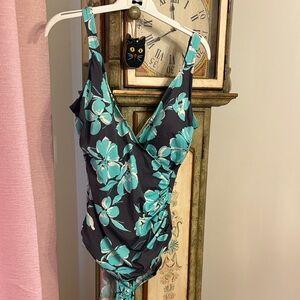 Miraclesuit Blue Floral One Piece Swimsuit